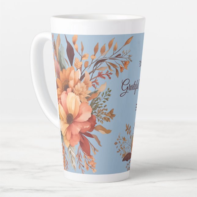 Dankbar gesegnet FloralDankfest  Milchtasse (Linke Ecke)
