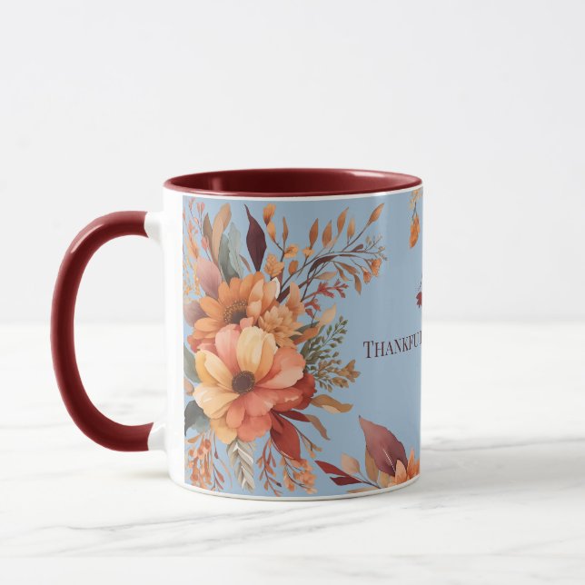 Dankbar gesegnet floraler Erntedank Tasse (Links)