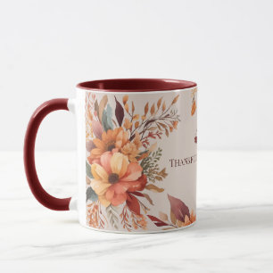 Dankbar gesegnet floraler Erntedank Tasse