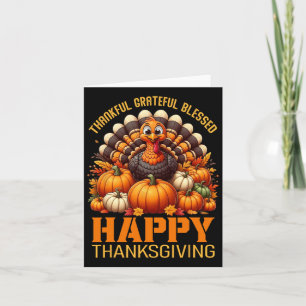 Dankbar, gesegnet Glückwunsch Thanksgiving Turke Karte