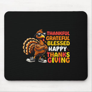 Dankbar, gesegnet Glückwunsch Thanksgiving Turke Mousepad