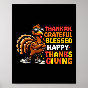 Dankbar, gesegnet Glückwunsch Thanksgiving Turke Poster
