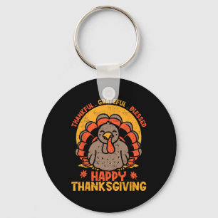 Dankbar, gesegnet Glückwunsch Thanksgiving Turke Schlüsselanhänger