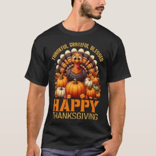 Dankbar, gesegnet Glückwunsch Thanksgiving Turke T-Shirt
