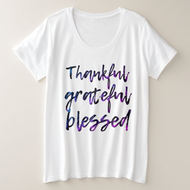 Dankbar gesegnet große größe T-Shirt (Design vorne)