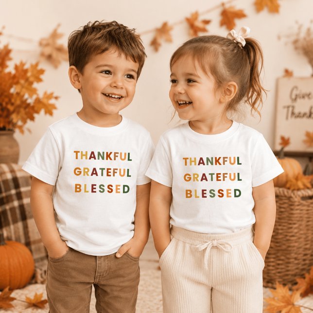 Dankbar gesegnet - Herbstfarben Kleinkind T-shirt (Von Creator hochgeladen)