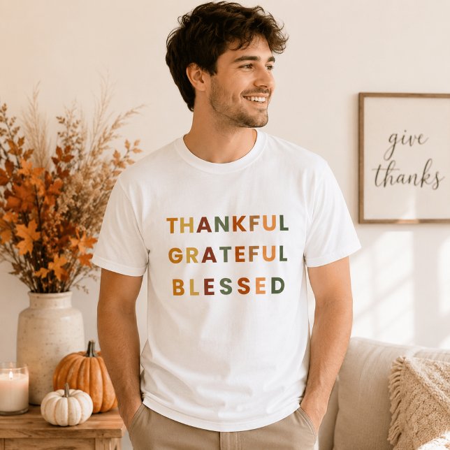 Dankbar gesegnet - Herbstfarben T-Shirt (Von Creator hochgeladen)