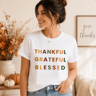 Dankbar Gesegnet – Herbstfarben T-Shirt