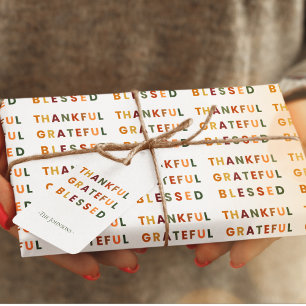 Dankbar gesegnet - Herbstgeschenk-Tag Geschenkanhänger