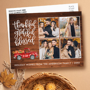 Dankbar Gesegnet Holz Thanksgiving LKW  Postkarte