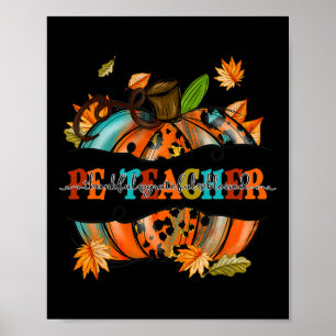 Dankbar, gesegnet Lehrer Pumpkin Autum Poster
