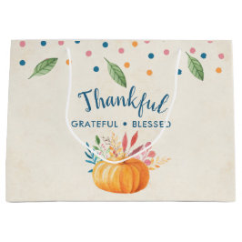Dankbar, gesegnet mit Orange Pumpkin Große Geschenktüte