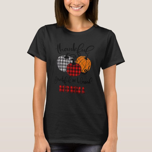 Dankbar gesegnet Momma Buffalo Kariert als T-Shirt (Vorderseite)