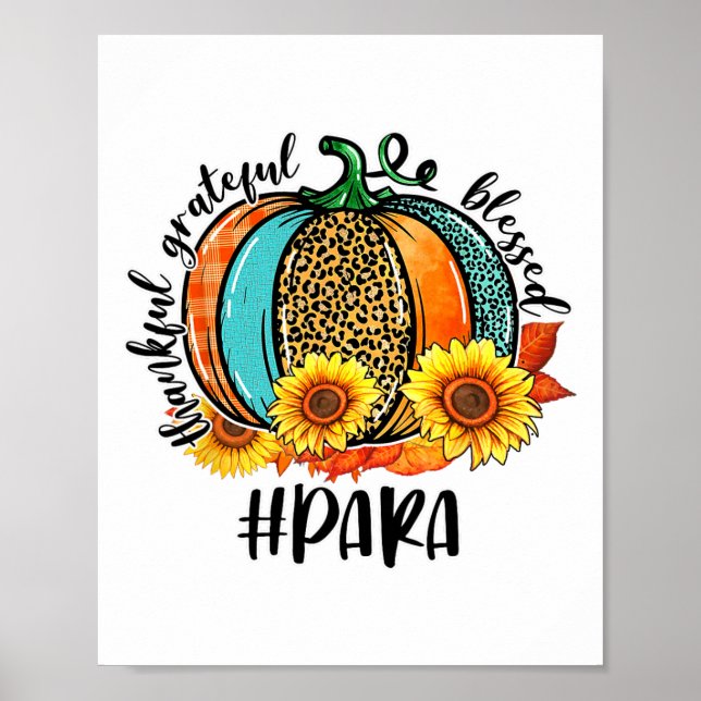 Dankbar, gesegnet Paraprofessional Fall Au Poster (Vorne)