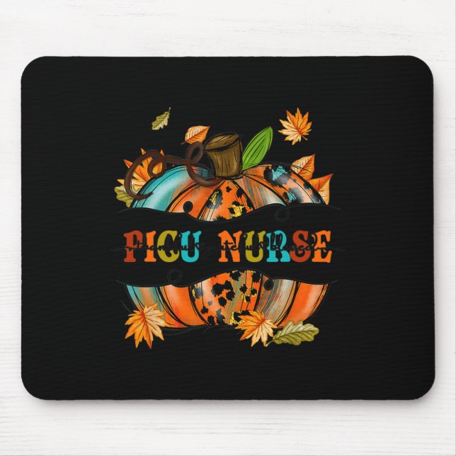 Dankbar, gesegnet PICU Nurse Pumpkin Autum Mousepad (Vorne)