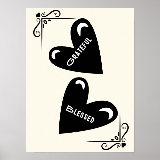 Dankbar - gesegnet poster (Vorne)