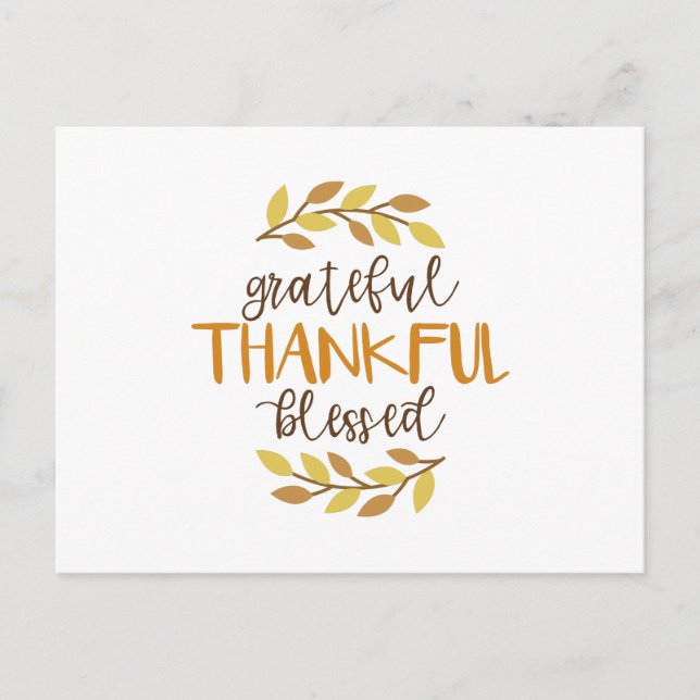 dankbar, gesegnet postkarte (Vorderseite)