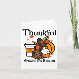 Dankbar, gesegnet, Pumpkaffee Thanksgiv Karte