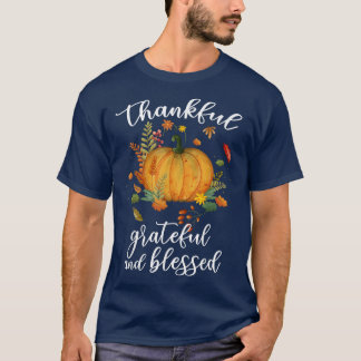 Dankbar, gesegnet, Pumpkin Erntedank Fal T-Shirt
