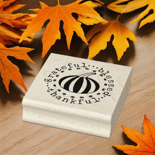 Dankbar gesegnet Pumpkin Fall Harvest Gummistempel
