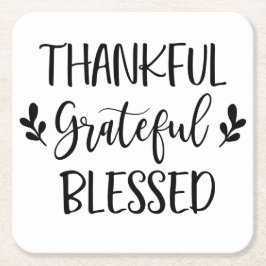 Dankbar, gesegnet rechteckiger pappuntersetzer