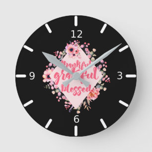 Dankbar, gesegnet runde wanduhr