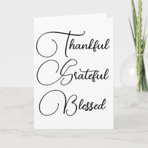 Dankbar Gesegnet Schrift Thanksgiving Karte