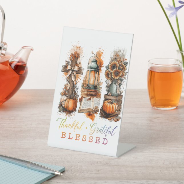 Dankbar, gesegnet sockelschild (In SItu)