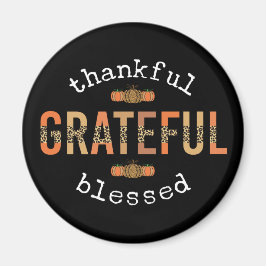 Dankbar, gesegnet Spaß Leopard Print Fall Magnet