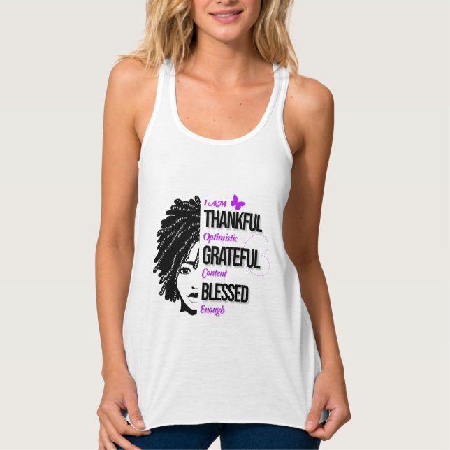 Dankbar, gesegnet tank top (Vorderseite)