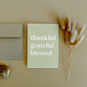 Dankbar Gesegnet Thanksgiving-Zitat Feiertagskarte