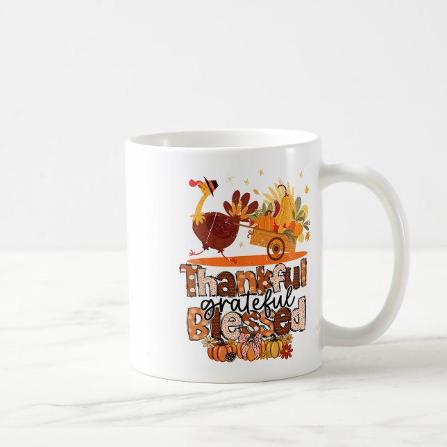 Dankbar gesegnet Türkei Christlich Thanksg Kaffeetasse (Rechts)