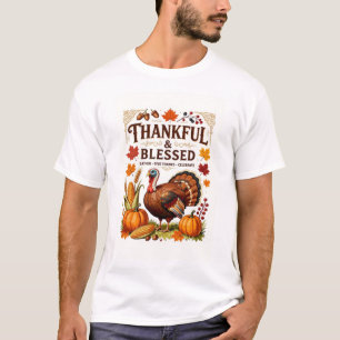 Dankbar & Gesegnet – Vintage-Erntedankfest T-Shirt