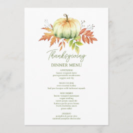 Dankbar gesegnete Minimalistische Erntedank Menükarte