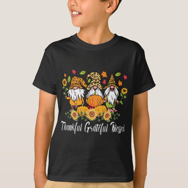 Dankbar gesegnete Nomaden Sonnenblumen fallen als T-Shirt (Vorderseite)