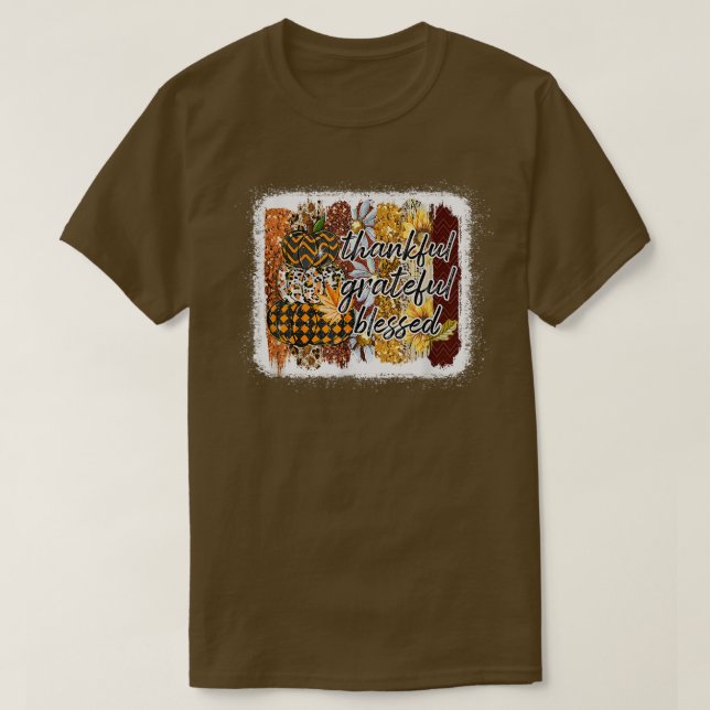 Dankbar gesegnete Pumpkins Herbst Herbst als T-Shirt (Design vorne)