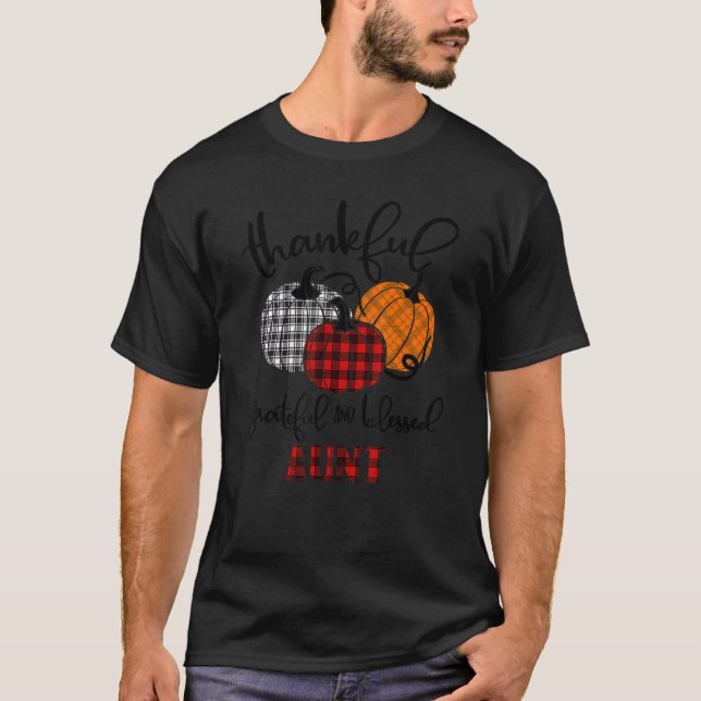 Dankbar gesegnete Tante Herbst Pumpkin T-Shirt (Vorderseite)