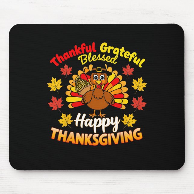 Dankbar gesegnete Türkei Glückwunsch als Mousepad (Vorne)