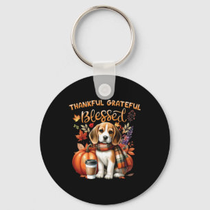 Dankbar gesegneter Beagle Hund glücklich Fall Y' Schlüsselanhänger