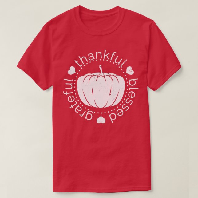 Dankbar, gesegneter Erntedank, Pumpkin Fal T-Shirt (Design vorne)