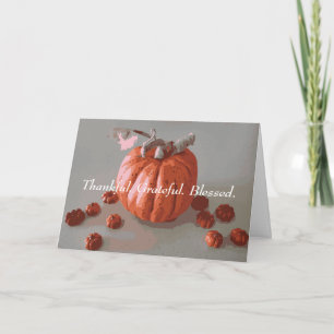 Dankbar, gesegneter Pumpkin-Erntedank Karte