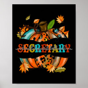 Dankbar, gesegneter Sekretär, Pumpkin Herbst Poster
