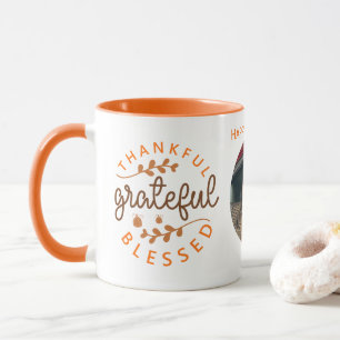 Dankbar Gesegnetes Erntedankfest Foto Tasse