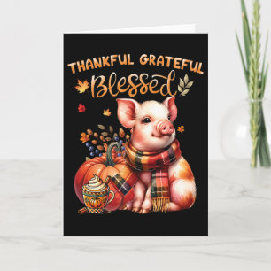 Dankbar Gesegnetes Farm Tier Schwein Herbst Y'a Karte