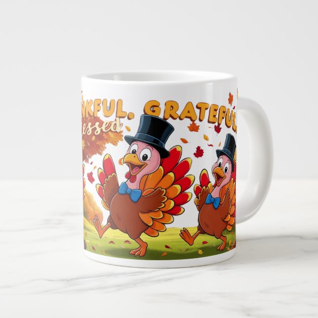 Dankbar Glückwunsch zum Erntedankfest Jumbo-Tasse (Vorderseite Rechts)