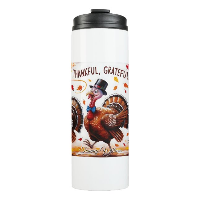 Dankbar Glückwunsch zum Erntedankfest Thermosbecher (Vorderseite)