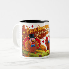 Dankbar Glückwunsch zum Erntedankfest Zweifarbige Tasse