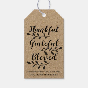 Dankbar Grateful Bleges Custom Script Text Geschenkanhänger
