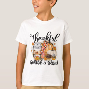Dankbar Grateful gesegnet Fall Pumpkin Herbst als T-Shirt