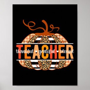 Dankbar Grateful gesegnet Lehrer Erntedank Tee Poster